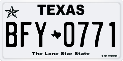 TX license plate BFY0771