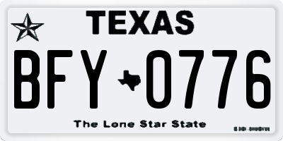 TX license plate BFY0776
