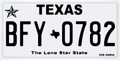 TX license plate BFY0782