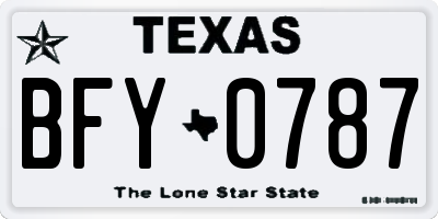 TX license plate BFY0787
