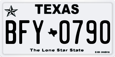 TX license plate BFY0790