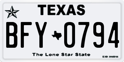 TX license plate BFY0794