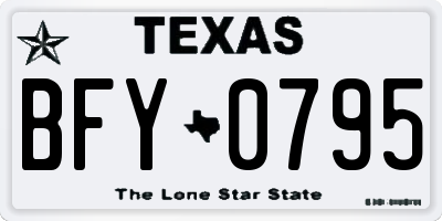 TX license plate BFY0795
