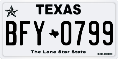TX license plate BFY0799