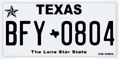 TX license plate BFY0804