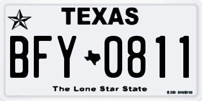 TX license plate BFY0811