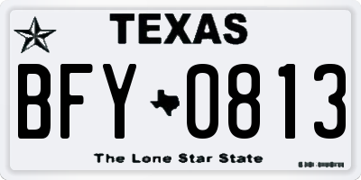TX license plate BFY0813
