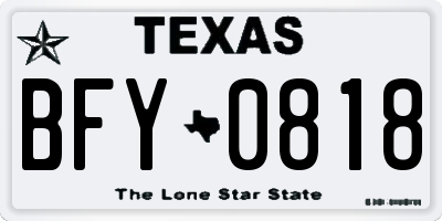 TX license plate BFY0818