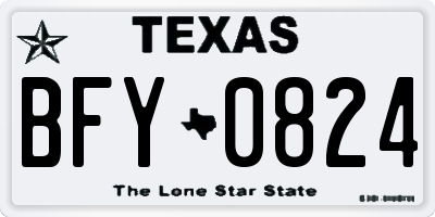 TX license plate BFY0824