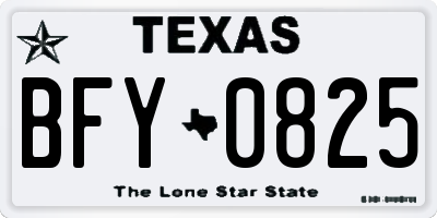TX license plate BFY0825