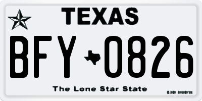 TX license plate BFY0826