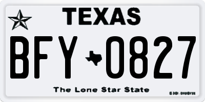TX license plate BFY0827