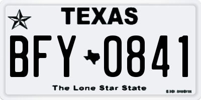 TX license plate BFY0841