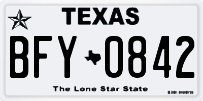 TX license plate BFY0842