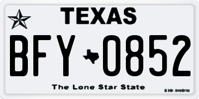 TX license plate BFY0852