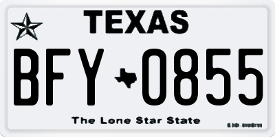 TX license plate BFY0855