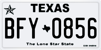 TX license plate BFY0856