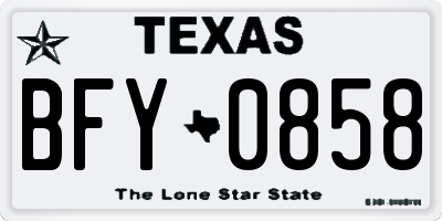TX license plate BFY0858