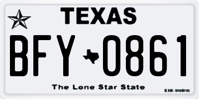 TX license plate BFY0861