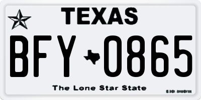 TX license plate BFY0865