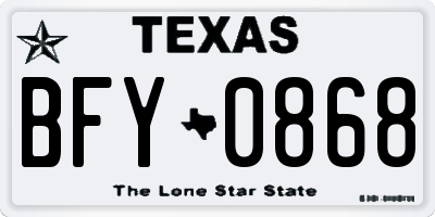 TX license plate BFY0868