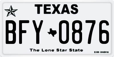TX license plate BFY0876