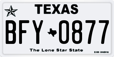 TX license plate BFY0877