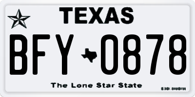 TX license plate BFY0878