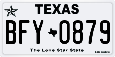 TX license plate BFY0879