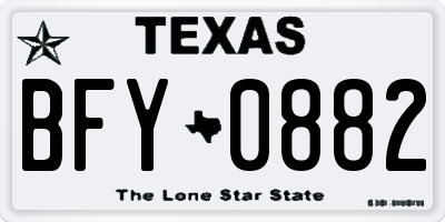 TX license plate BFY0882