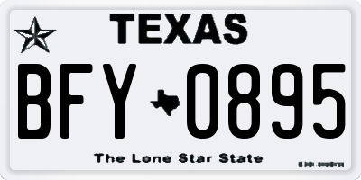 TX license plate BFY0895