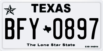 TX license plate BFY0897