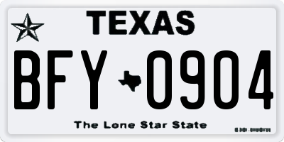 TX license plate BFY0904