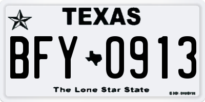 TX license plate BFY0913