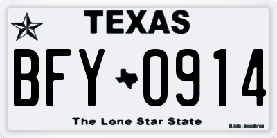 TX license plate BFY0914