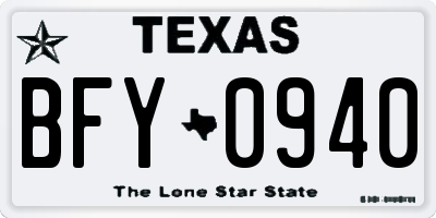 TX license plate BFY0940