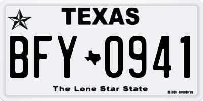 TX license plate BFY0941