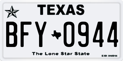 TX license plate BFY0944