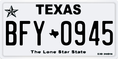 TX license plate BFY0945
