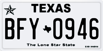 TX license plate BFY0946