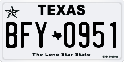 TX license plate BFY0951