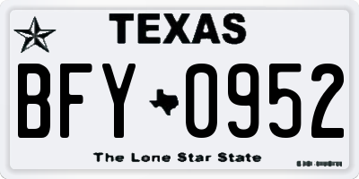 TX license plate BFY0952