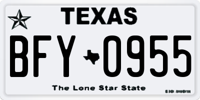 TX license plate BFY0955