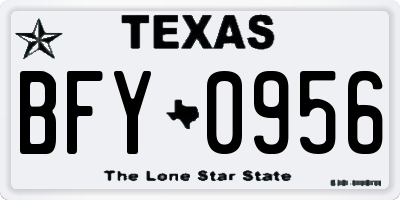 TX license plate BFY0956