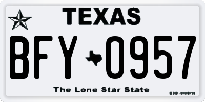 TX license plate BFY0957