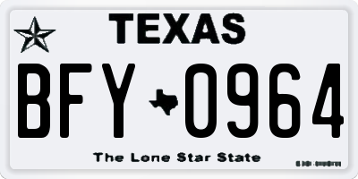 TX license plate BFY0964