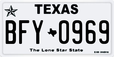 TX license plate BFY0969