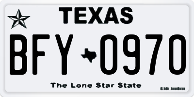 TX license plate BFY0970