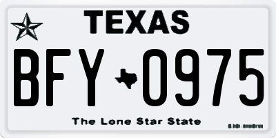 TX license plate BFY0975