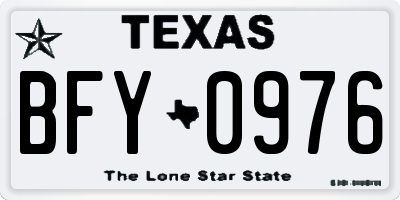 TX license plate BFY0976
